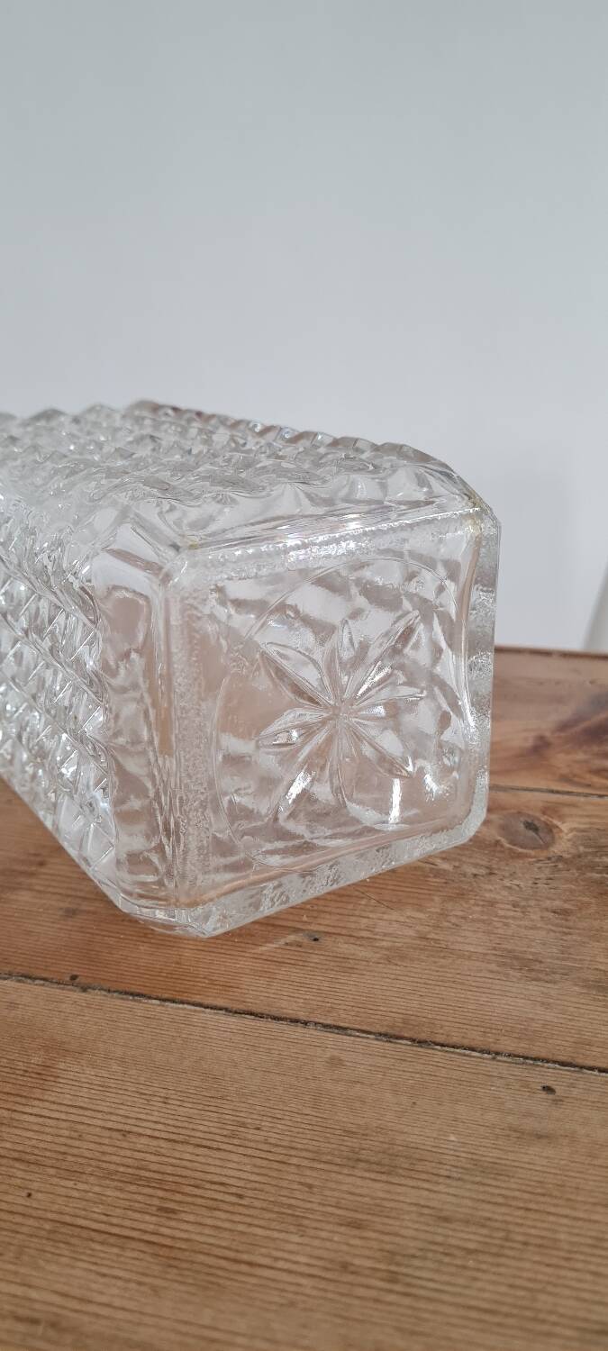 Chiseled glass whiskey decanter