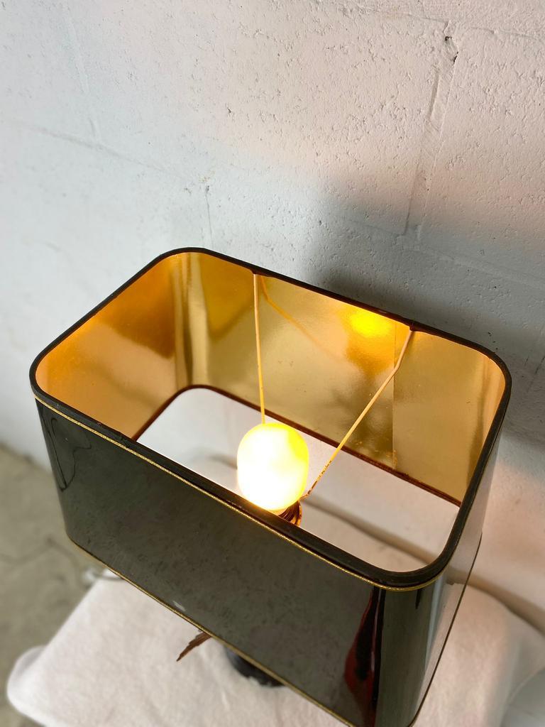 Vintage table lamp S Agudo, marble & silver metal