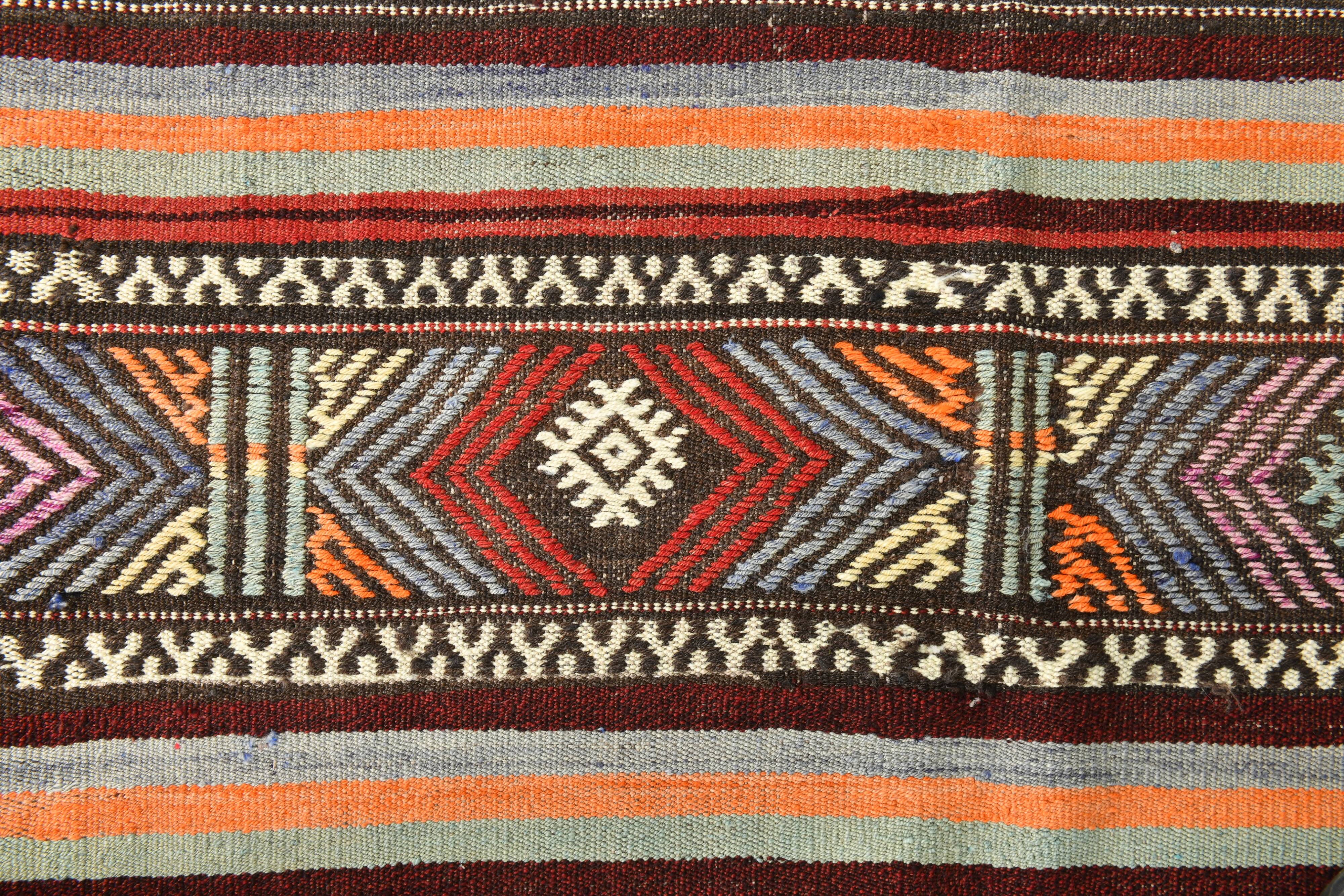 5x7 Modern Mid Century Antique Kilim Rug, 161x206Cm