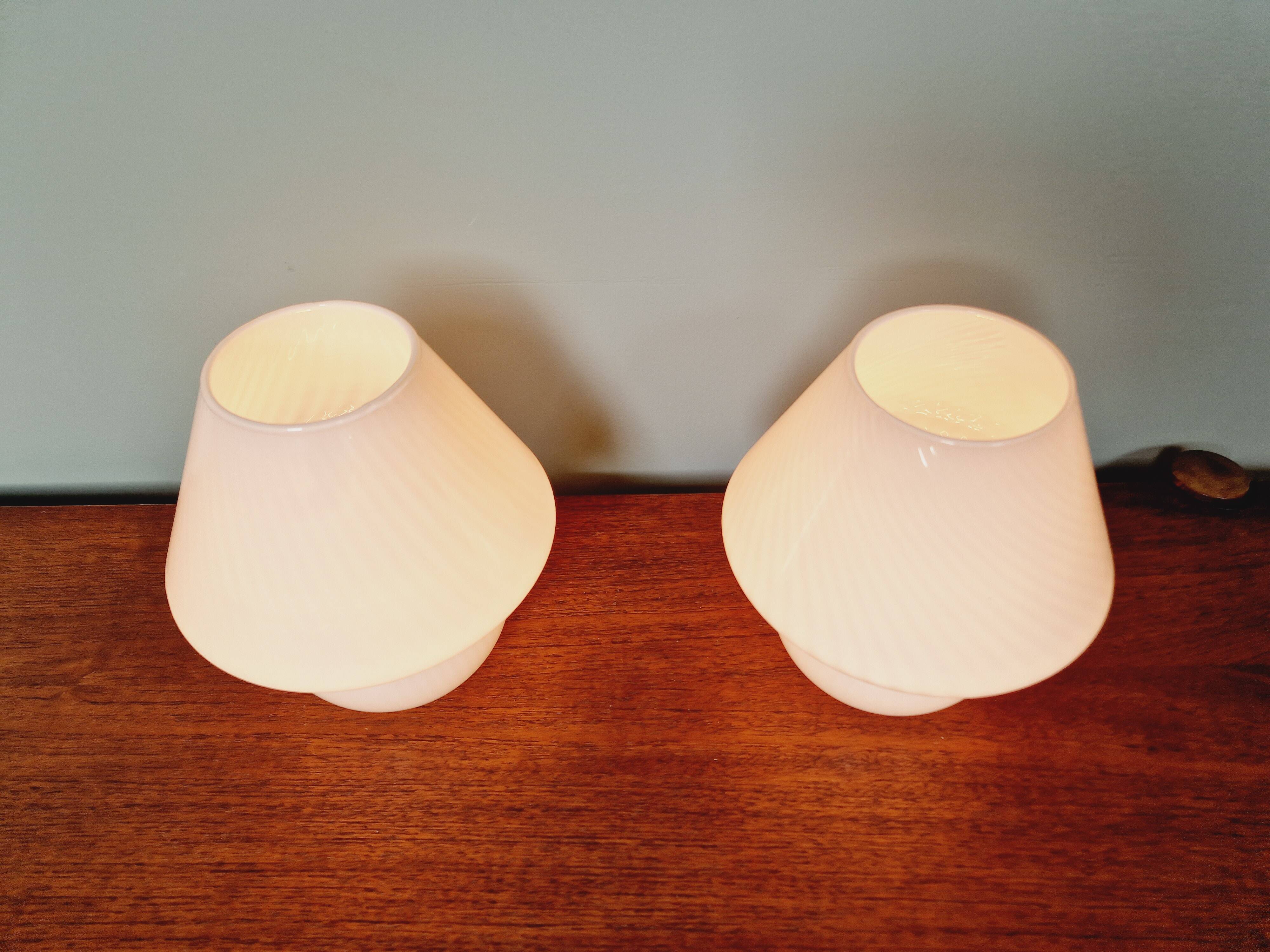 Pair of Murano glass mushroom lamps, 1970s-80s