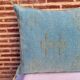 Handmade Moroccan silk cushion cover, cactus pattern