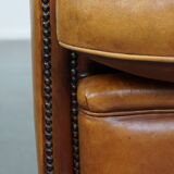 Sheepskin Leather Club Chair with a Warm Color