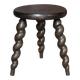 Vintage stool, wooden stool, tripod stool with turned legs, plant stand