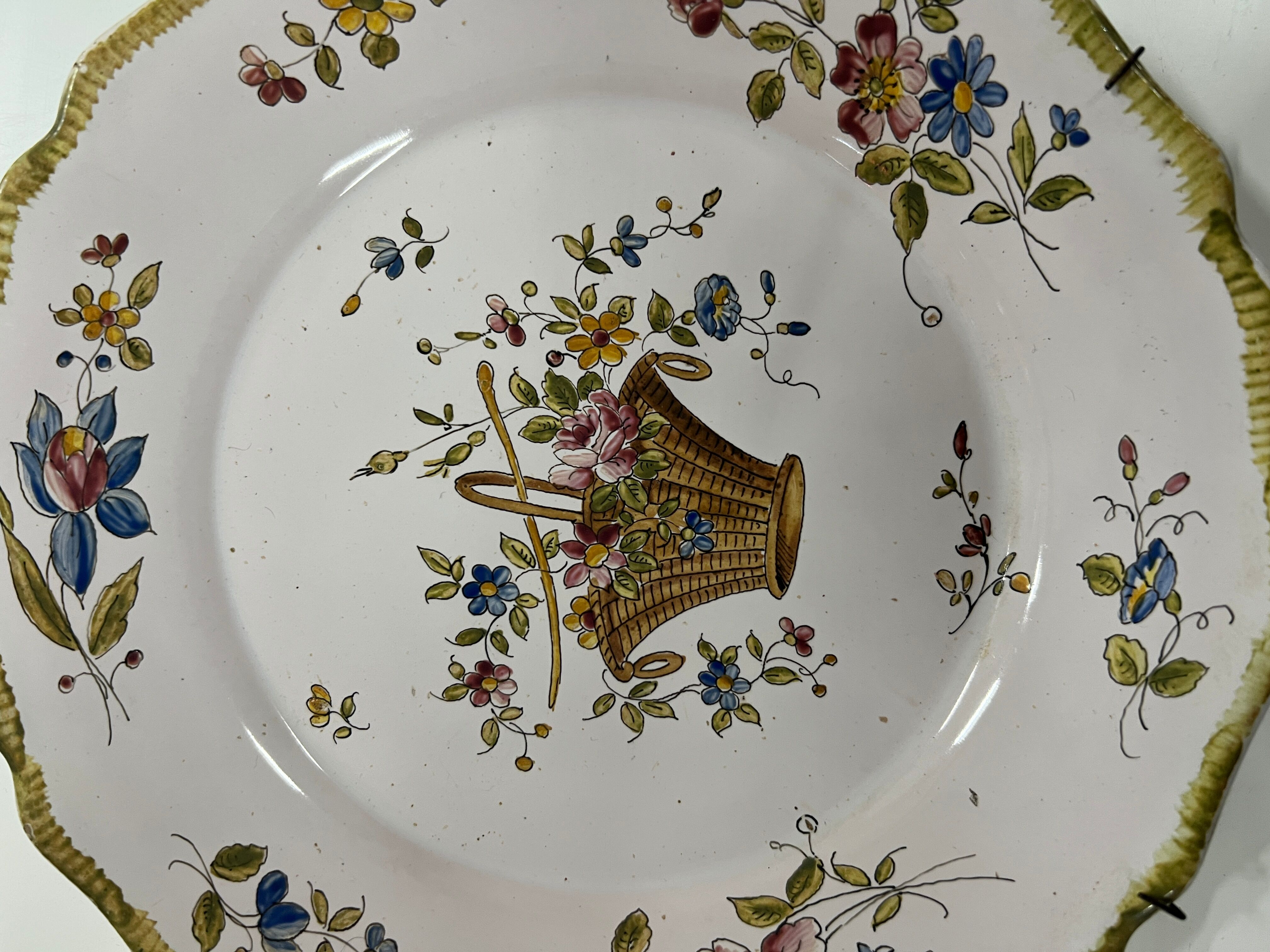 Decorative porcelain plate with hanging signed VP