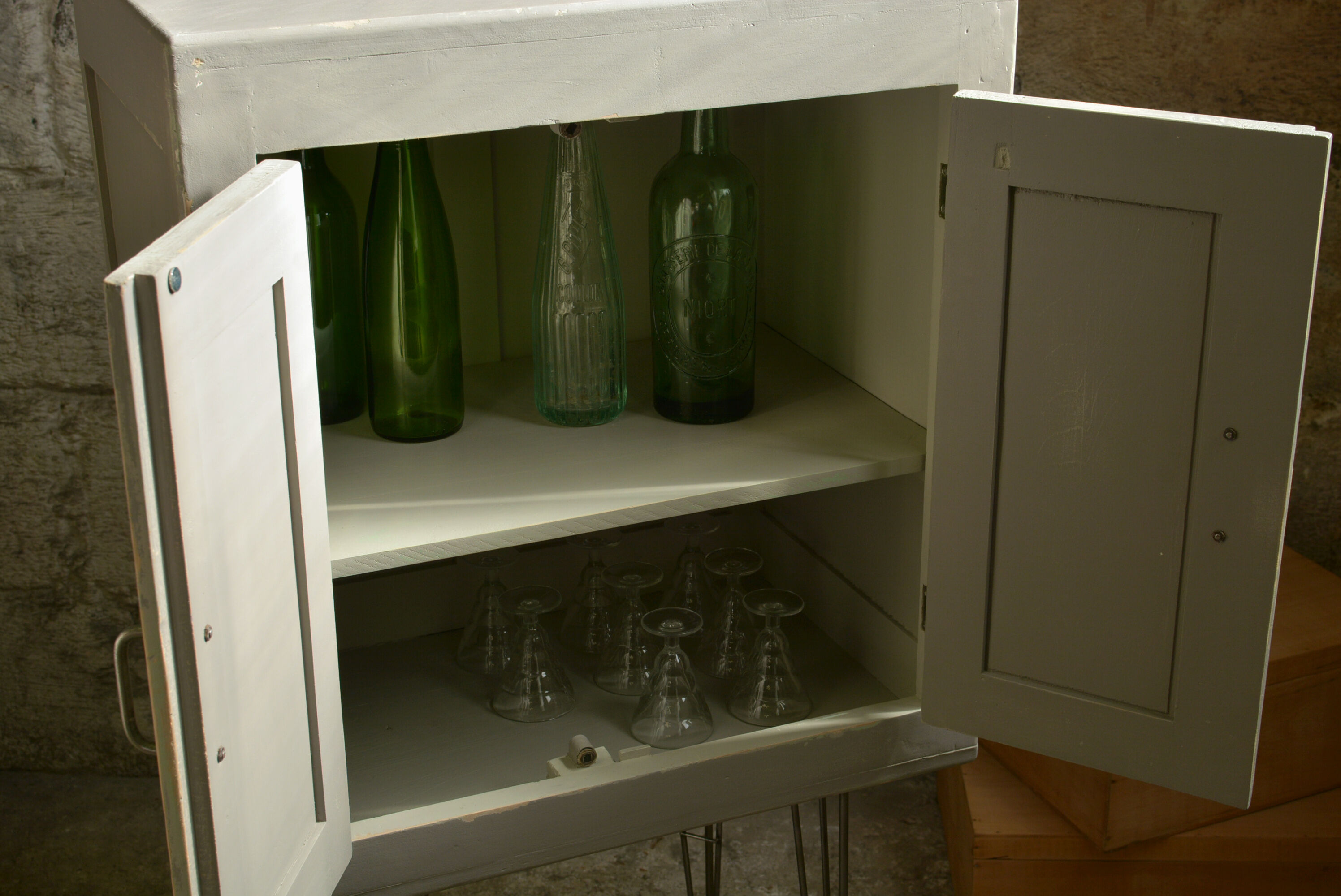 Vintage storage furniture on feet
