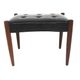 Scandinavian footrest in teak and faux leather, Sweden, 1960.