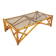 Vintage rectangular coffee table in rattan and smoked glass from the 1970s.