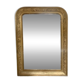 Miroir cheminée doré à motif  floraux Louis philippe