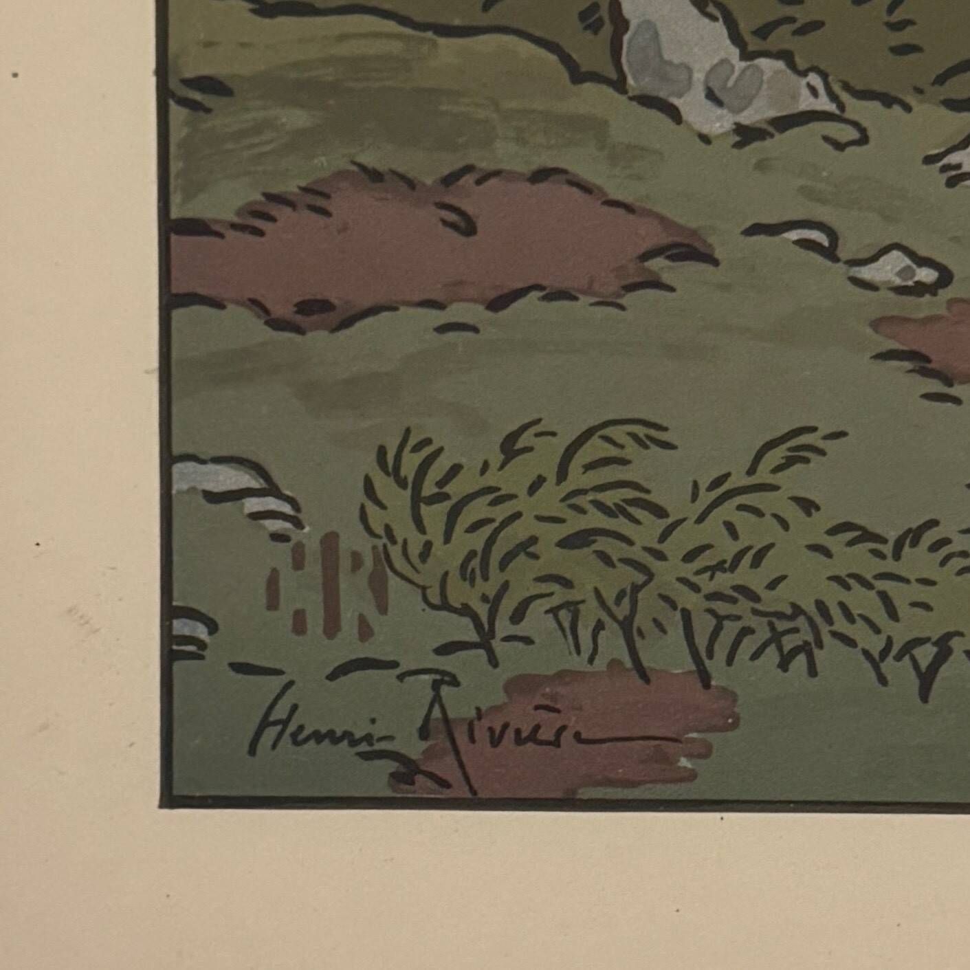 Lithograph by Henri Rivière The Fairyland of Hours - The Rainbow