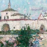 Oil painting on cardboard, dimensions: height -42 cm - width -69 cm -