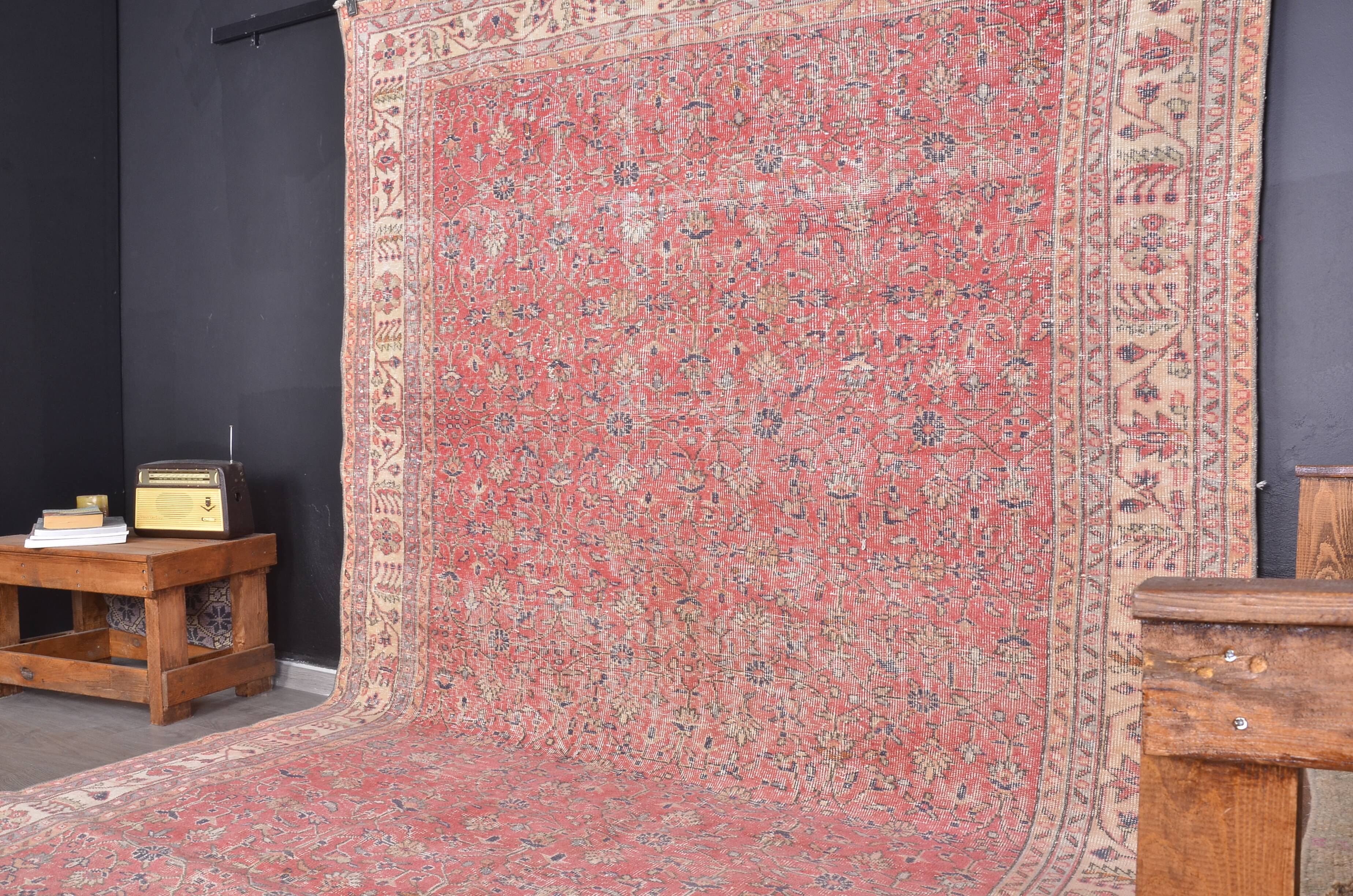 Tapis vintage Oushak turc sku2365