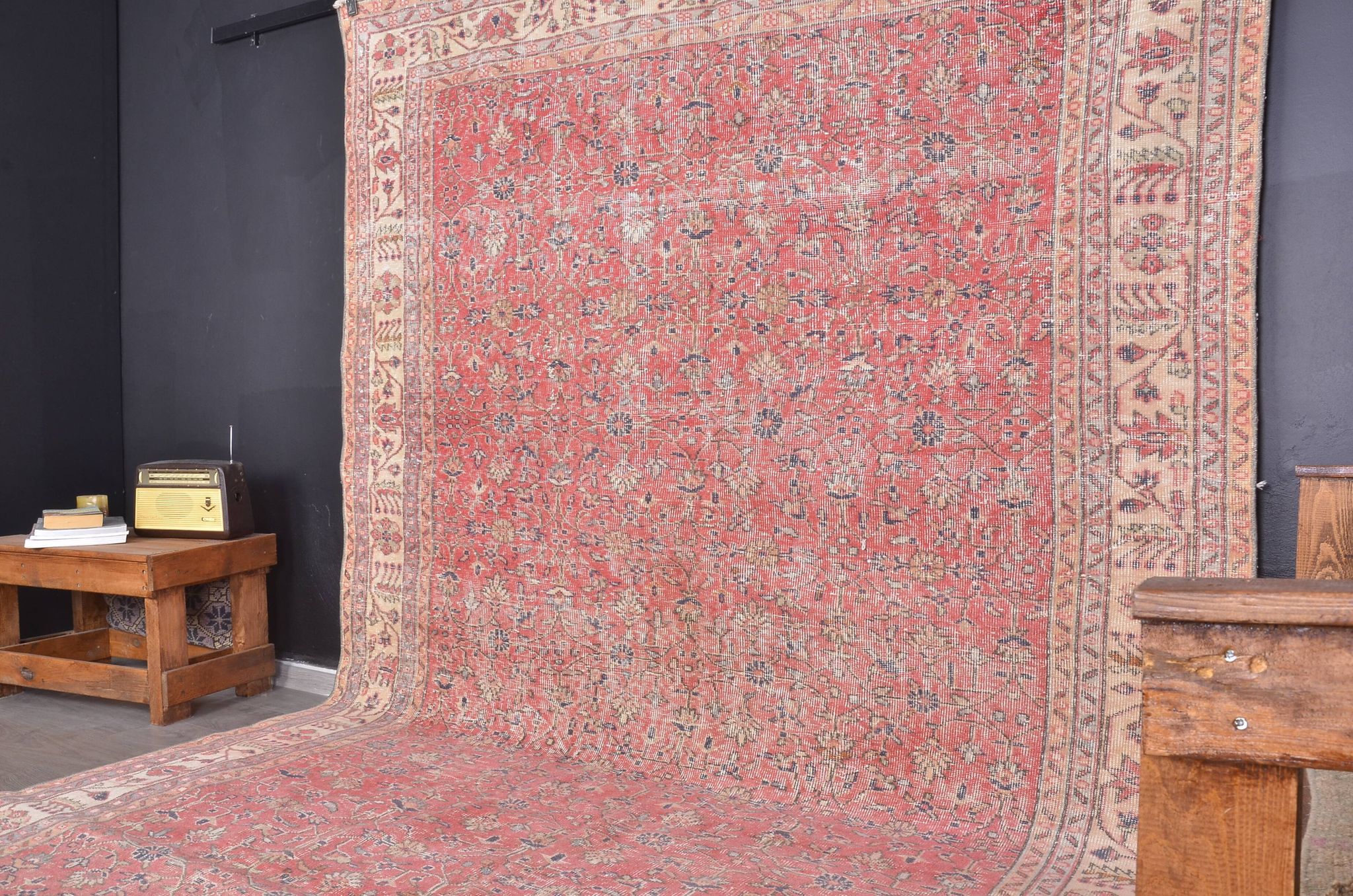 Tapis vintage Oushak turc sku2365