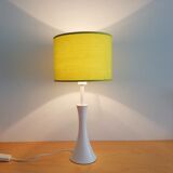 White steel and lime green shade table lamp