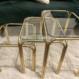 Golden brass nesting tables