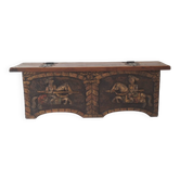 Artes de México Spanish colonial wood and iron carved painted coffer, 1940s