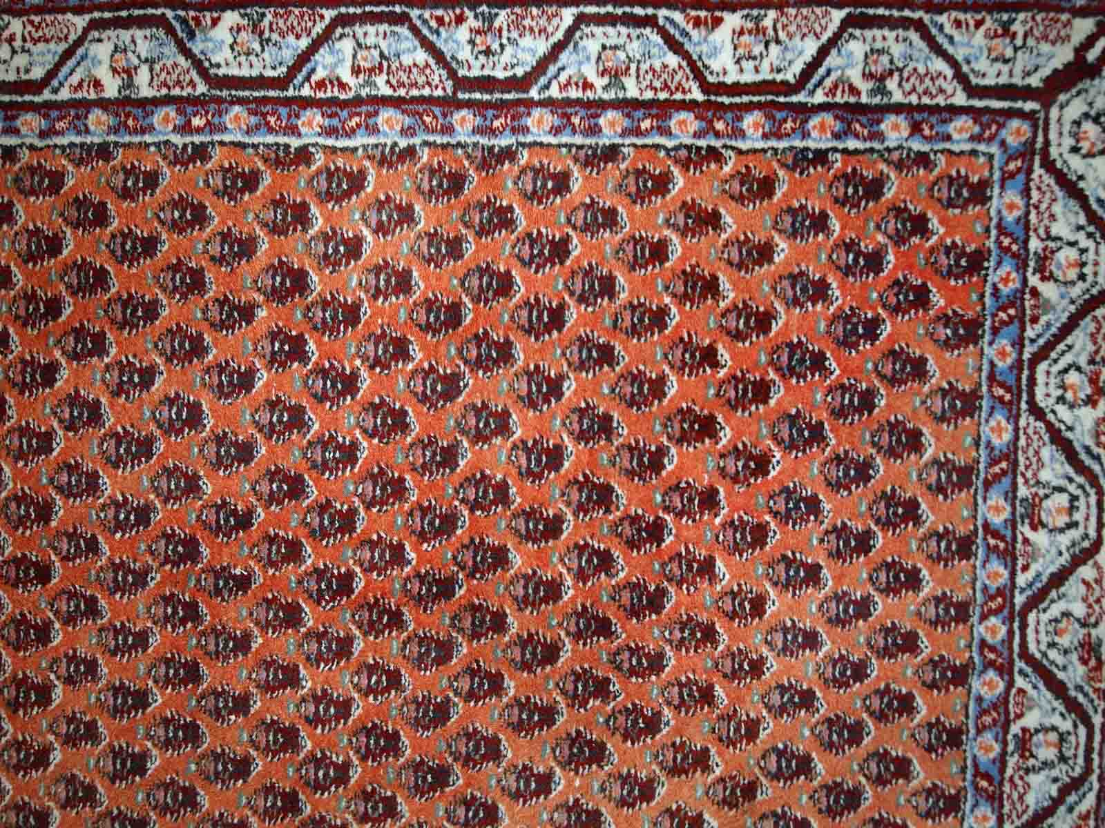 Vintage indian carpet seraband handmade 94cm x 194cm 1980s, 1c742