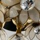 Vintage ceiling lamp in brass and mother-of-pearl 60s-70s