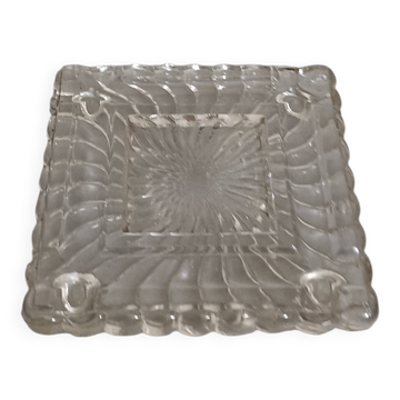 Baccarat: Base plate for inkwell - Antique in Solid Moulded Crystal