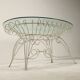 Vintage white enamelled iron garden table, Italy, 1960s