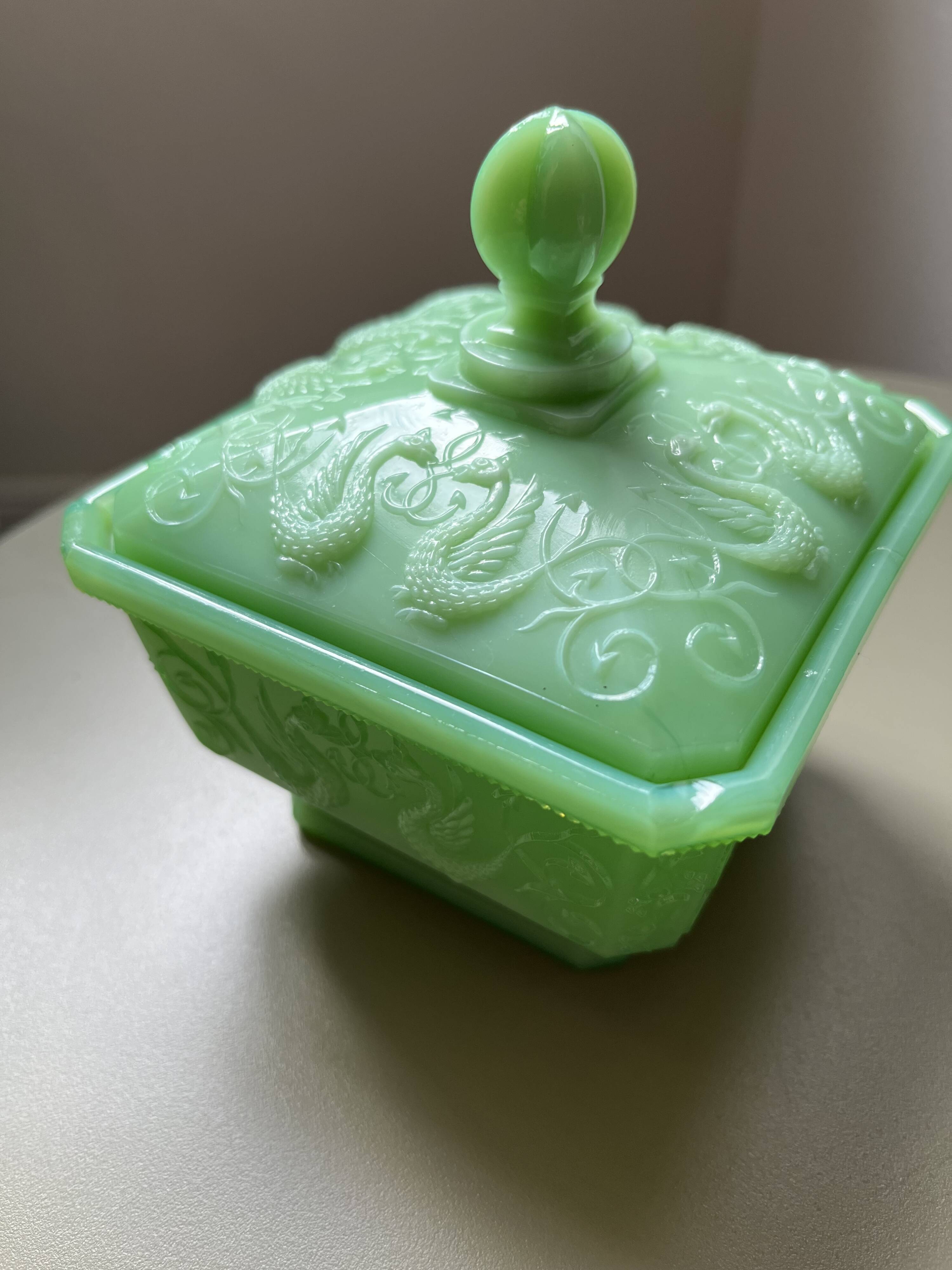 jadeite glass sugar bowl