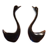 pair of murano glass swans eighties '80 vintage