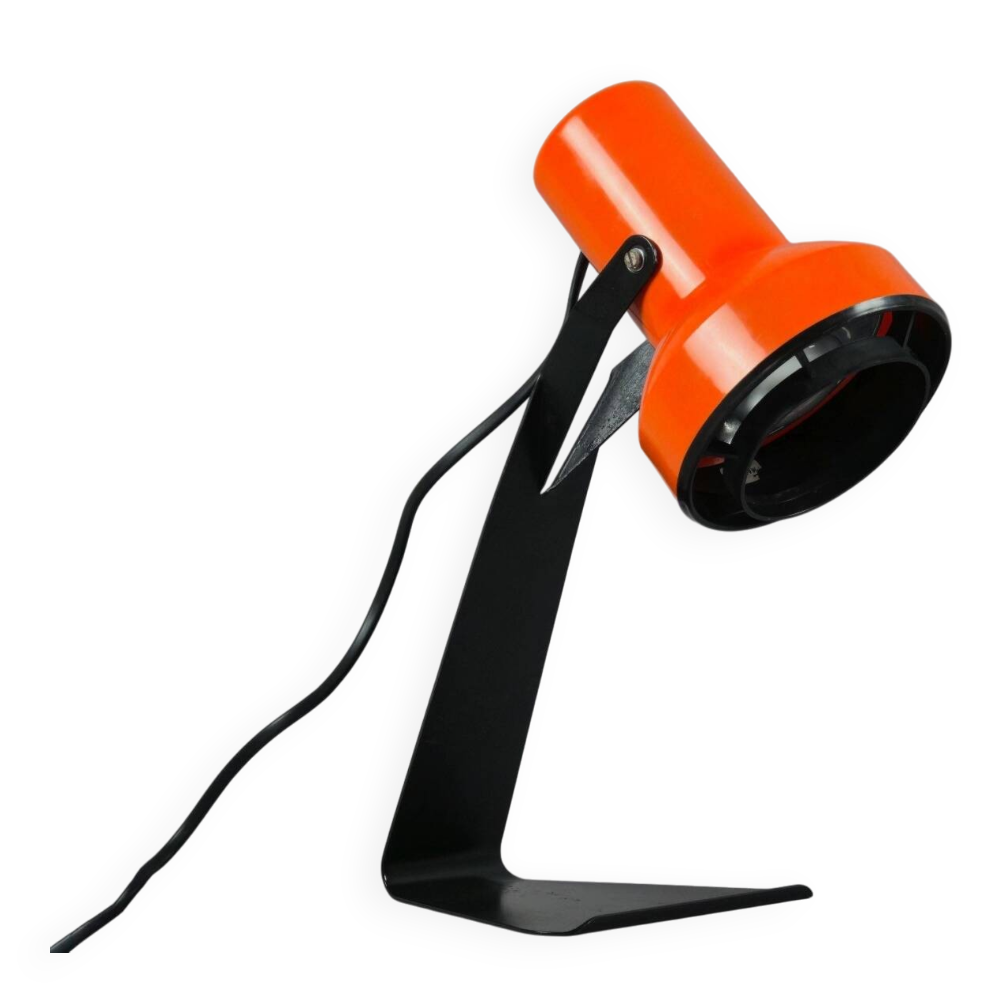 Vintage 1970s LYSKAER BELYSNING Orange Plastic Table Light.