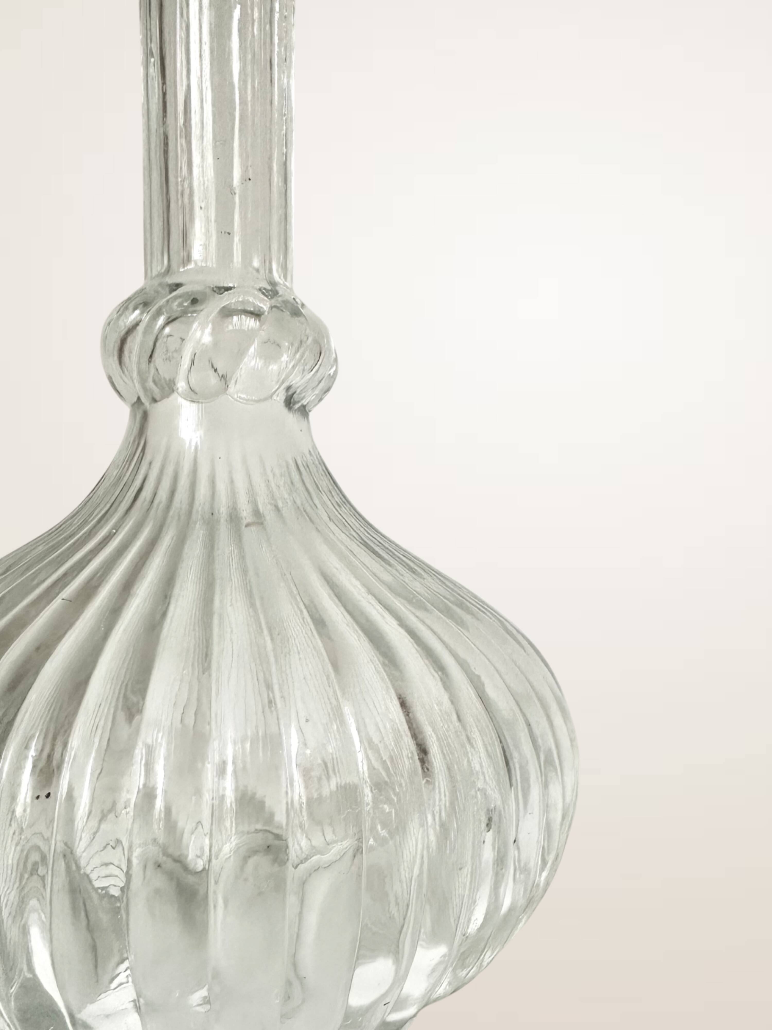 Fluted glass liqueur carafe