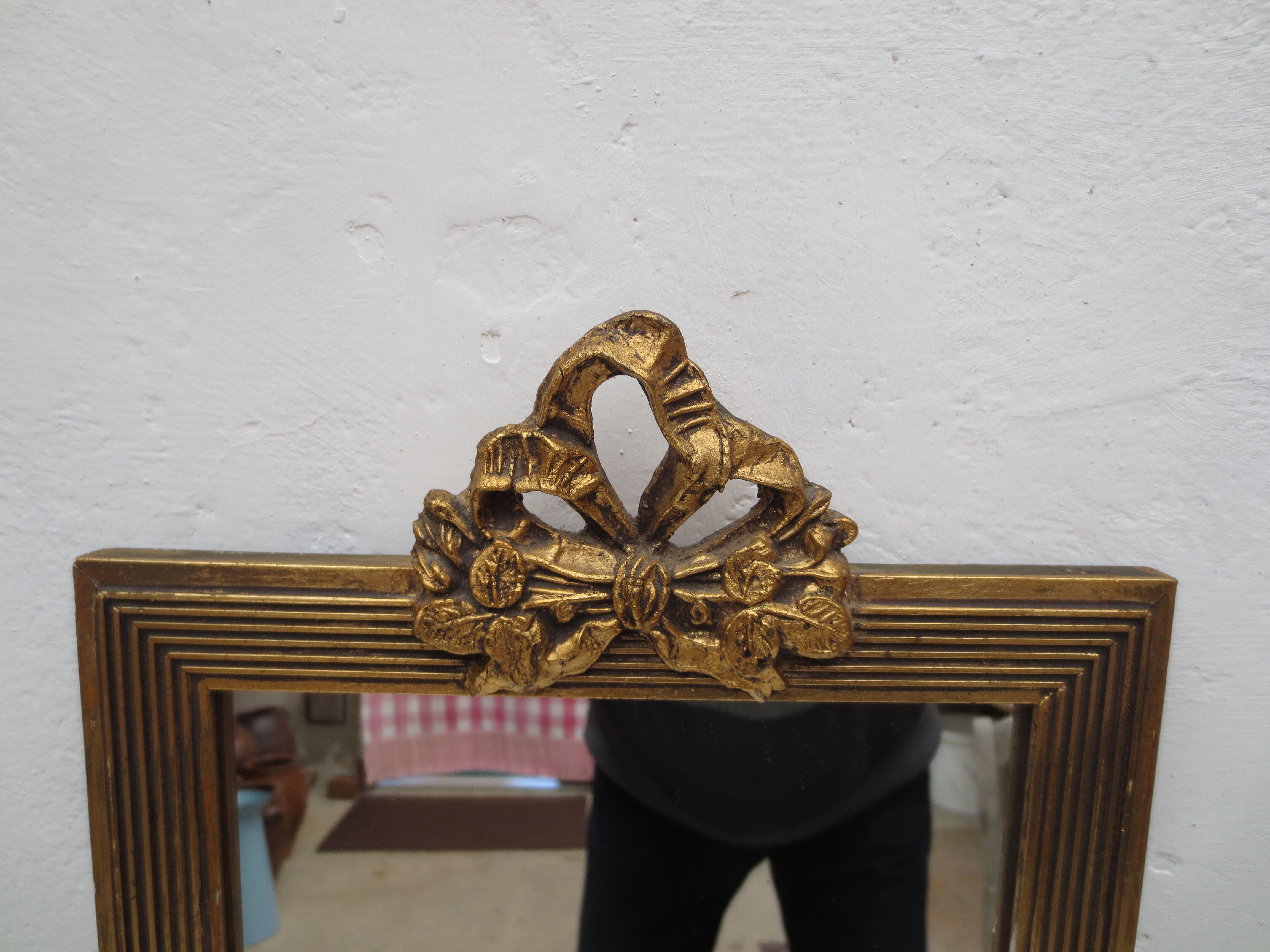 Rectangular mirror gilded tower 25x39cm