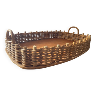 Vintage rattan tray