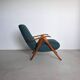 Elegant Mid-Century Modern Reclining Armchairs in Wood, Green, Timeless