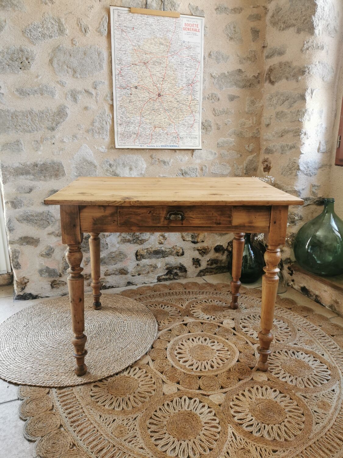 Table, desk with turned feet