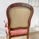 Louis Philippe armchair in pink velvet