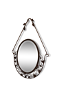 Miroir ovale en fer forgé Art Nouveau