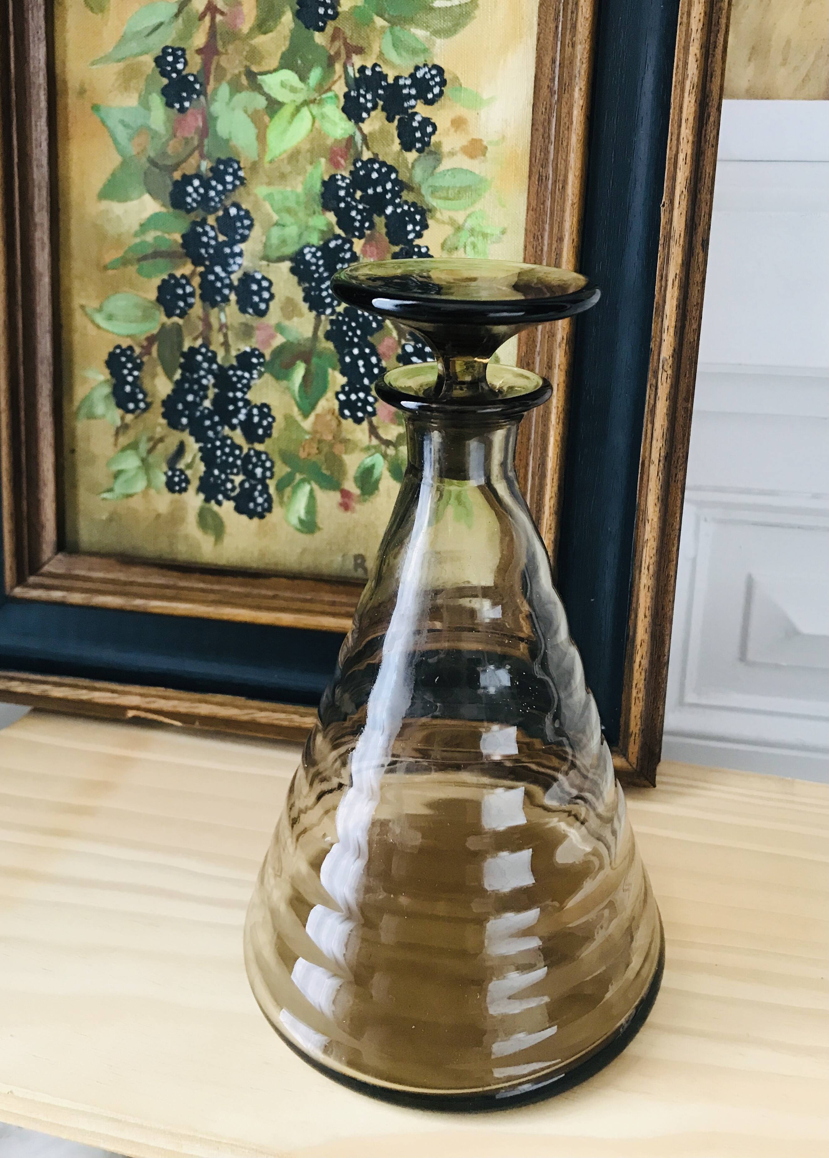 Art Deco smoked glass carafe