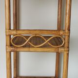 Furniture shelf vintage rattan and bamboo