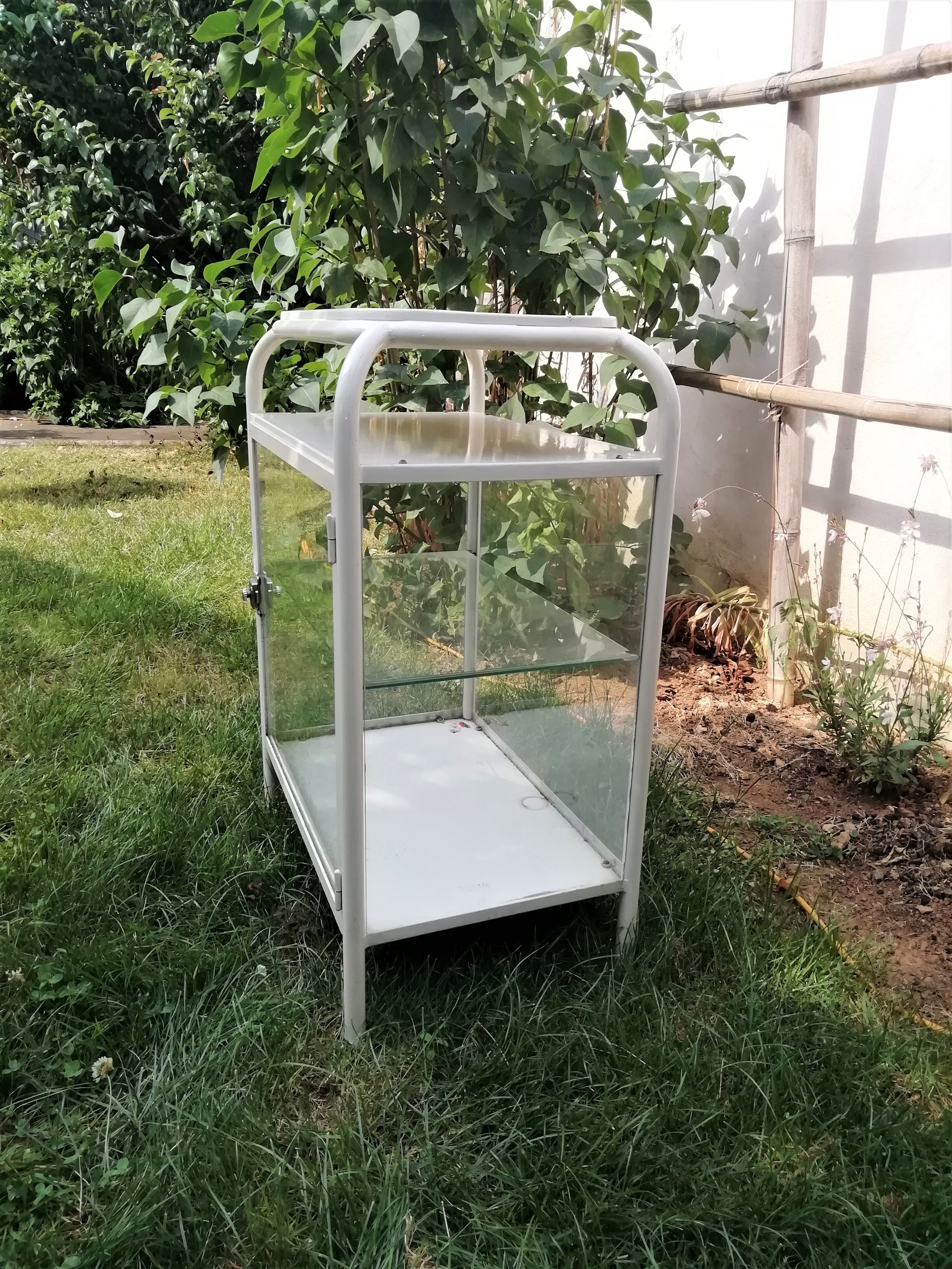 Small metal medical showcase