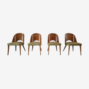 Suite de 4 chaises tonneau moderniste années 50/60