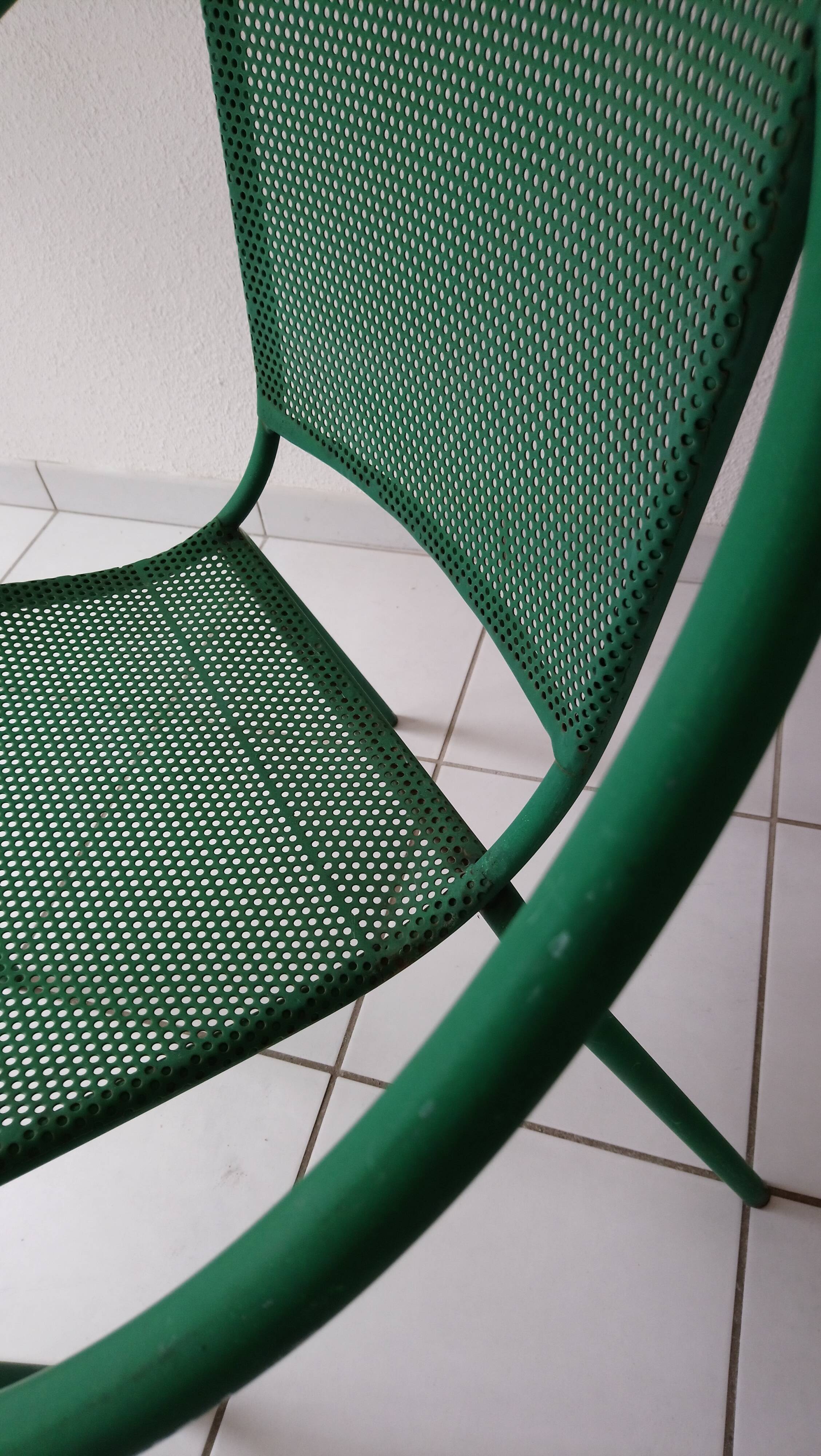 Pair of chairs half moon garden 80s Italian design