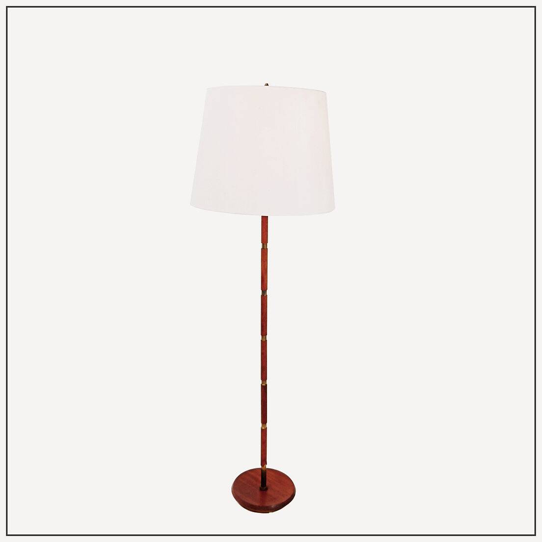 Mid-Century teak and brass floor lamp, Denmark, 1960s
