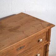 Antique solid pine chest of drawers – European rustic furniture – circa 1900