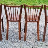 Set of 4 Baumann bistro chairs from the 50s stamped