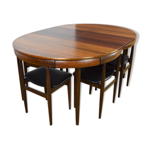 table et chaises danois en palissandre de Rio Hans Olsen, 1960