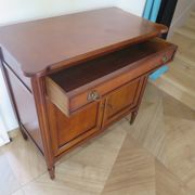 Louis XVI-style sideboard - 1 drawer - fluted legs - mahogany - solid wood