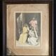 Indian vintage studio photo recolorized featuring 3 women in wooden frame