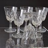6 digestif glasses from the VMC crystal factory in Reims in good condition.