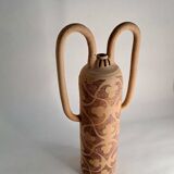 Large vase in raw stoneware