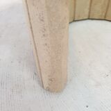 Italian travertine and glass coffee table, 1980's