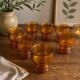 Lot de huit verres ambrés, Pernod 1970