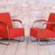 Bauhaus Armchairs in Beech & Chrome attributed to Mücke-Melder, Czech, 1930s, Set of 2