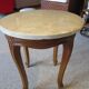 Round coffee table - Carved wood - White veined marble - Regency/Louis XV style